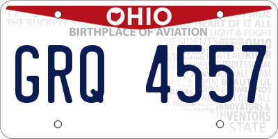 OH license plate GRQ4557