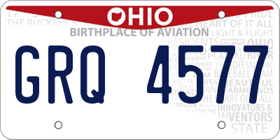 OH license plate GRQ4577