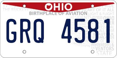 OH license plate GRQ4581