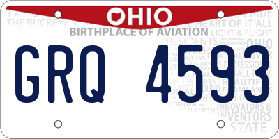 OH license plate GRQ4593