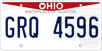 OH license plate GRQ4596
