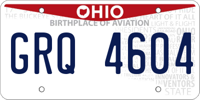 OH license plate GRQ4604