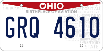 OH license plate GRQ4610