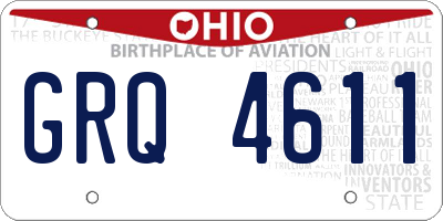 OH license plate GRQ4611
