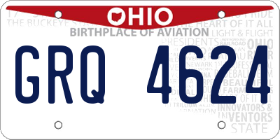 OH license plate GRQ4624