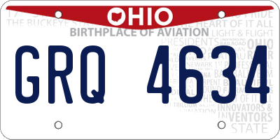 OH license plate GRQ4634