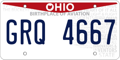 OH license plate GRQ4667