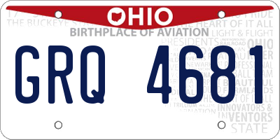 OH license plate GRQ4681
