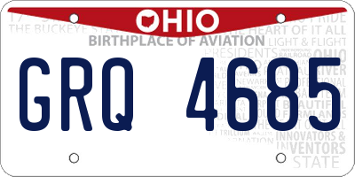 OH license plate GRQ4685