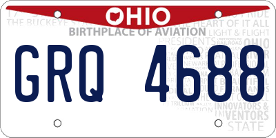 OH license plate GRQ4688