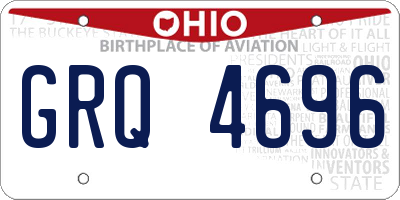 OH license plate GRQ4696