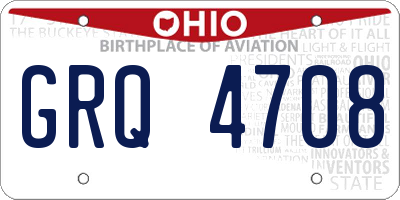 OH license plate GRQ4708