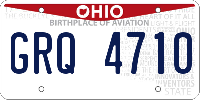 OH license plate GRQ4710