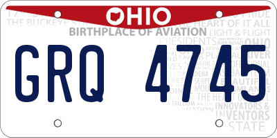 OH license plate GRQ4745