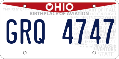 OH license plate GRQ4747