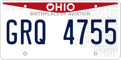 OH license plate GRQ4755