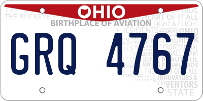 OH license plate GRQ4767