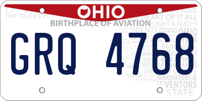 OH license plate GRQ4768