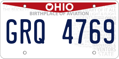OH license plate GRQ4769