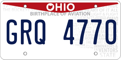 OH license plate GRQ4770