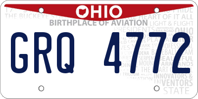OH license plate GRQ4772
