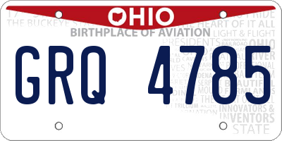OH license plate GRQ4785