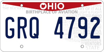 OH license plate GRQ4792