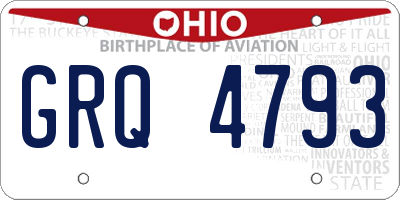 OH license plate GRQ4793