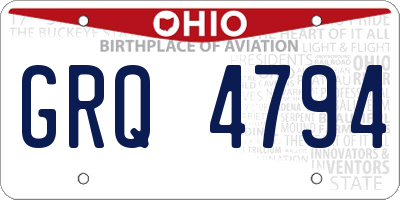 OH license plate GRQ4794