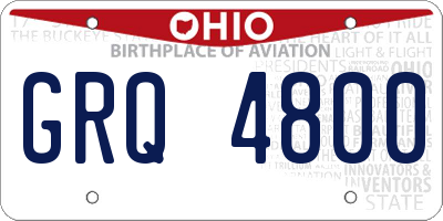 OH license plate GRQ4800