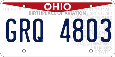 OH license plate GRQ4803