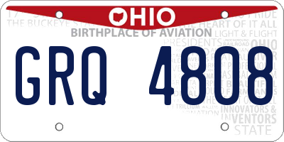 OH license plate GRQ4808