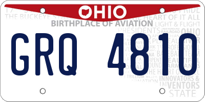 OH license plate GRQ4810