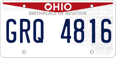 OH license plate GRQ4816