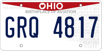 OH license plate GRQ4817
