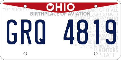 OH license plate GRQ4819