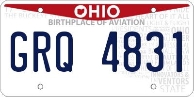 OH license plate GRQ4831