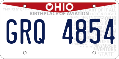 OH license plate GRQ4854