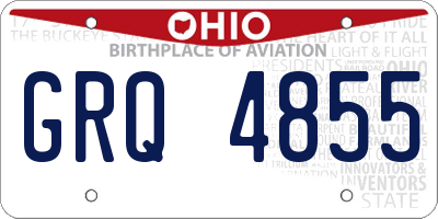 OH license plate GRQ4855