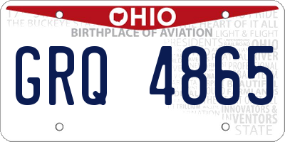 OH license plate GRQ4865