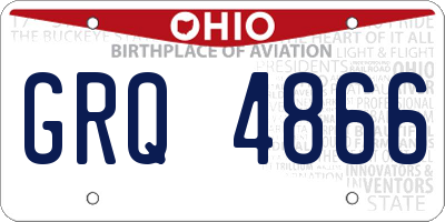 OH license plate GRQ4866