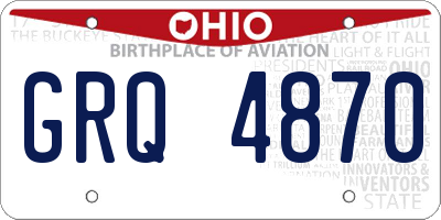 OH license plate GRQ4870