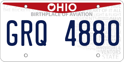 OH license plate GRQ4880