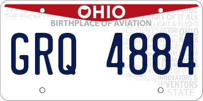 OH license plate GRQ4884