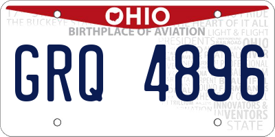 OH license plate GRQ4896
