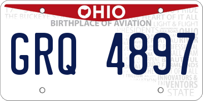 OH license plate GRQ4897