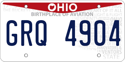 OH license plate GRQ4904