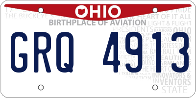 OH license plate GRQ4913