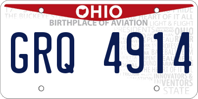 OH license plate GRQ4914