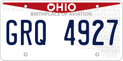 OH license plate GRQ4927